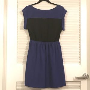 Short blue dress with sexy sheer back!